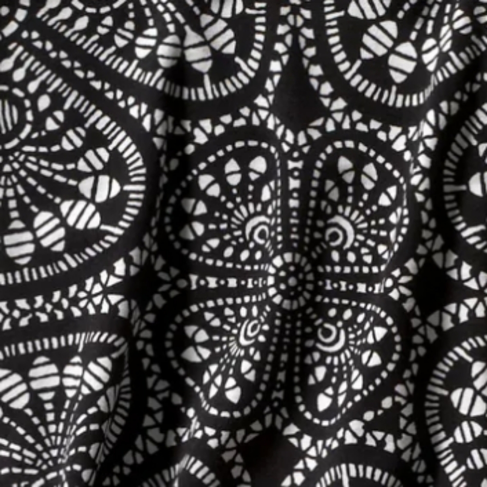 PATAGONIA Fit Flair Margot Dress Black White Geometric Mosaic Print Knit New - Picture 11 of 15
